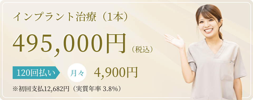 単独インプラント治療費用